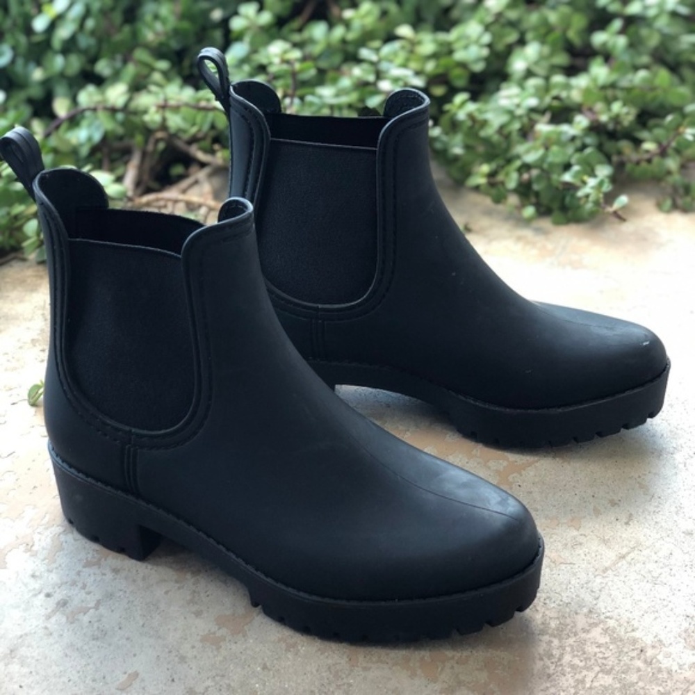 Jeffrey Campbell Matte Black Chlesea Rain Boots